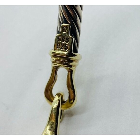 David Yurman Buckle Cable Classic Bracelet in Sterling Silver with 14k Gold - Picture 4 of 8